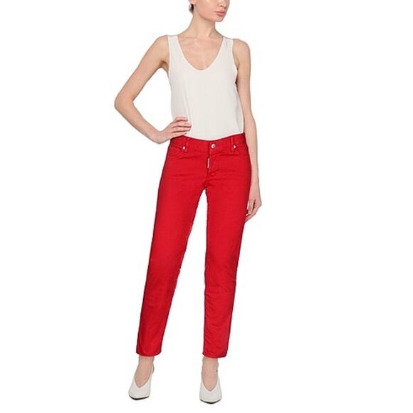 NWT Dsquared2 Red Jeans Low Rise Y2K Women’s Size 42 (6 US) - Picture 1 of 11